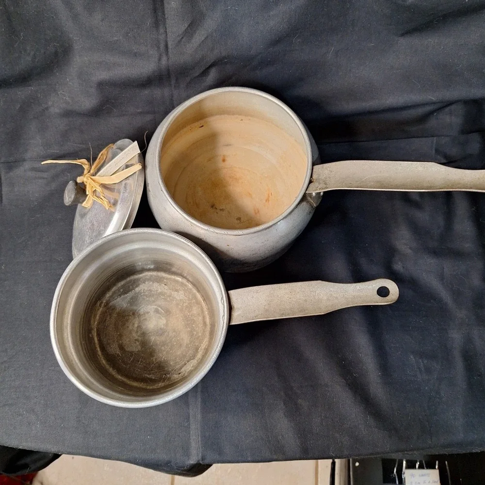 Vintage Wear-Ever Aluminum Double‎ Boiler 3 Piece Set Candy Making Pot USA Made